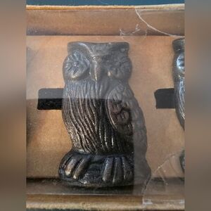 Metal Owl Napkin Rings/new In Box/set Of Four